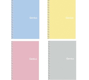Блокнот А6 80 арк., "Genius", #, ПО, білий блок, пружина бокова Школярик