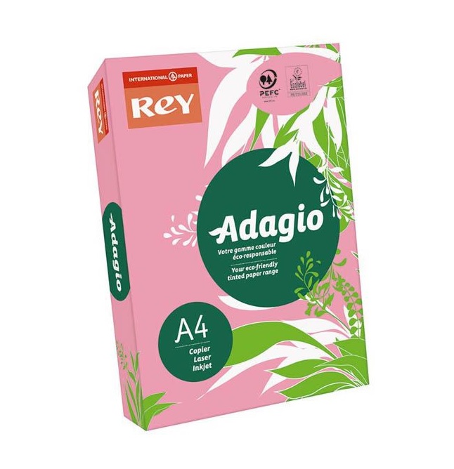Папір "Rey Adagio" середній A4, 80 г/м2, 500 арк., Candy 05/рожевий