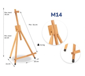 Мольберт-тринога дерев'яний h=76 см Brushme