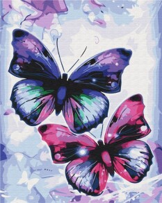 Картина за номером 40*50 см BS51407 "Блискучі метелики" Brushme
