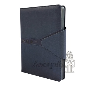 Щоденник датований Buromax А5 2027 2124-02 "Navigator" шкірзам/поролон синій